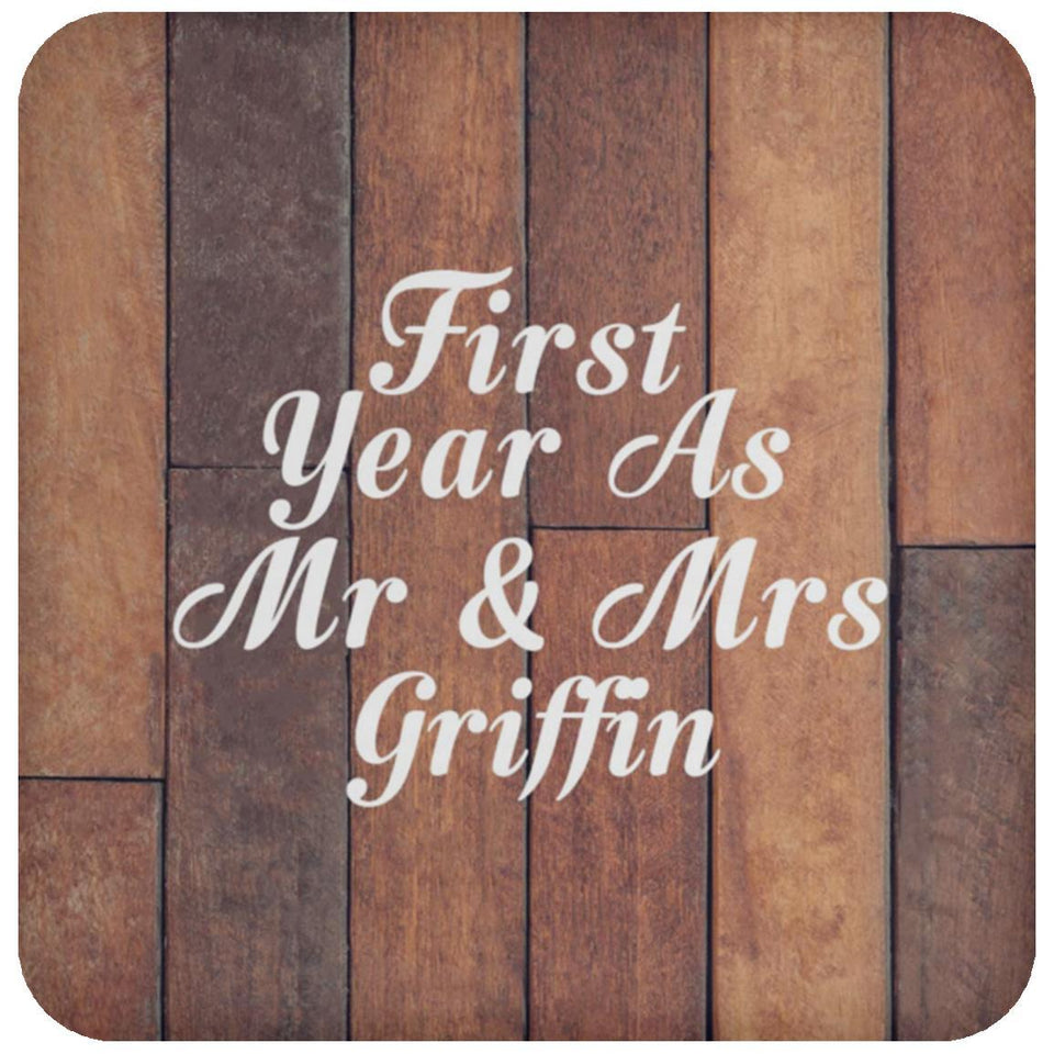 First Year As Mr & Mrs Griffin - Drink Coaster E
