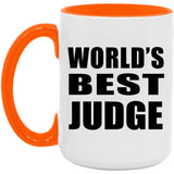 World's Best Judge - 15oz Accent Mug Orange