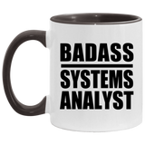 Badass Systems Analyst - 11oz Accent Mug Black