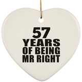 57th Anniversary 57 Years Of Being Mr Right - Heart Ornament