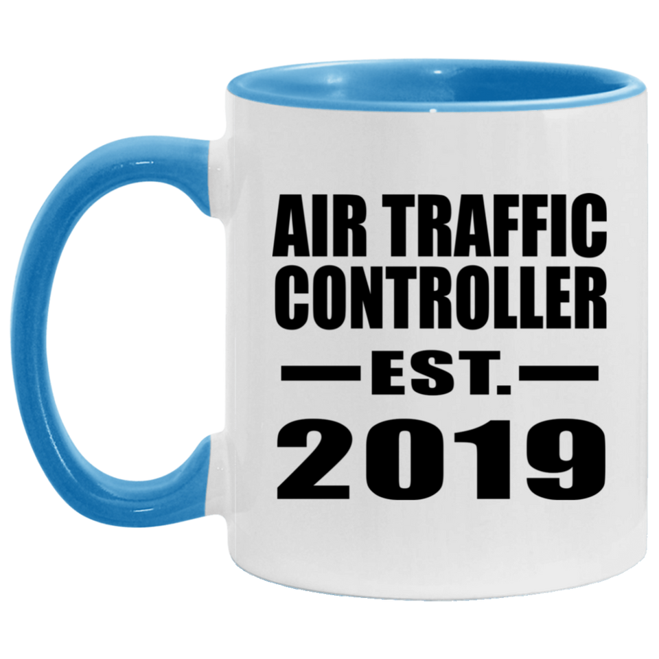 Air Traffic Controller Established EST. 2019 - 11oz Accent Mug Blue