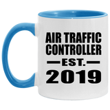 Air Traffic Controller Established EST. 2019 - 11oz Accent Mug Blue