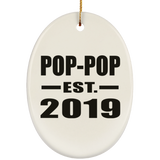 Pop-Pop Established EST. 2019 - Oval Ornament
