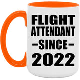 Flight Attendant Since 2022 - 15oz Accent Mug Orange
