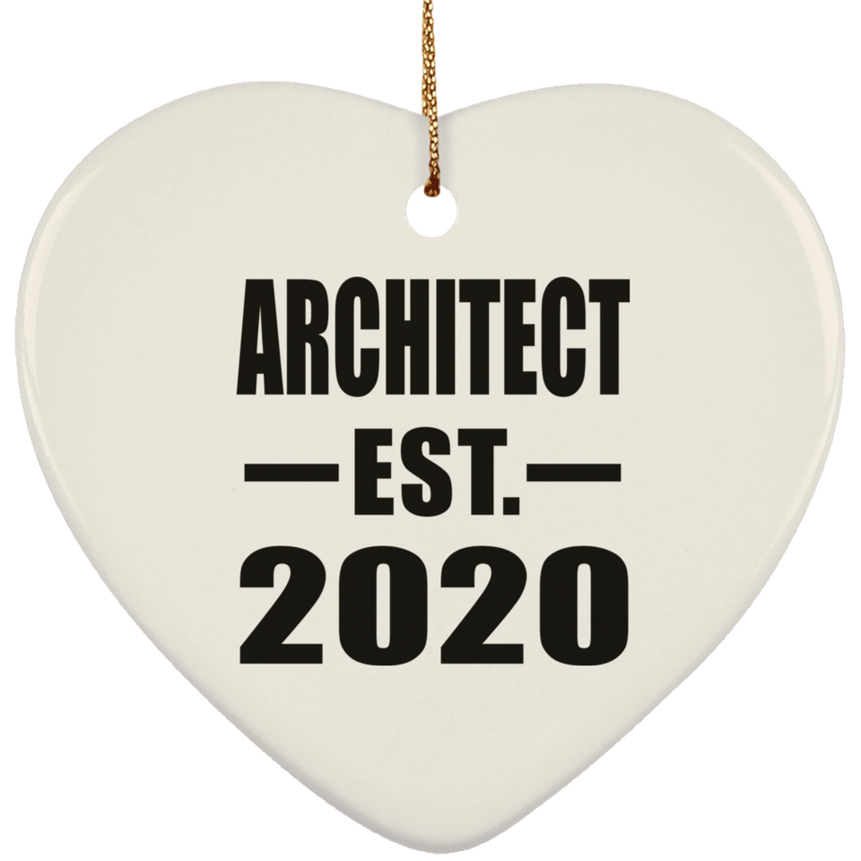 Architect Established EST. 2020 - Heart Ornament