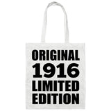 108th Birthday Original 1916 Limited Edition - Tote Bag White