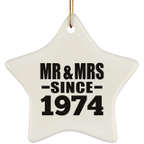 50th Anniversary Mr & Mrs Since 1974 - Star Ornament