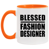 Blessed Fashion Designer - 11oz Accent Mug Orange
