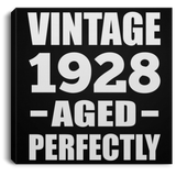 96th Birthday Vintage 1928 Aged Perfectly - Canvas Square