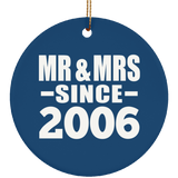 18th Anniversary Mr & Mrs Since 2006 - Circle Ornament
