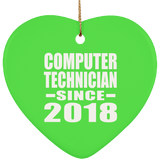 Computer Technician Since 2018 - Heart Ornament