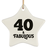 40th Birthday 40 & Fabulous - Star Ornament