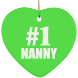 Number One #1 Nanny - Heart Ornament