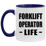 Forklift Operator Life - 11oz Accent Mug Purple