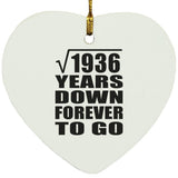 44th Anniversary Square Root of 1936 Years Down Forever To Go - Heart Ornament