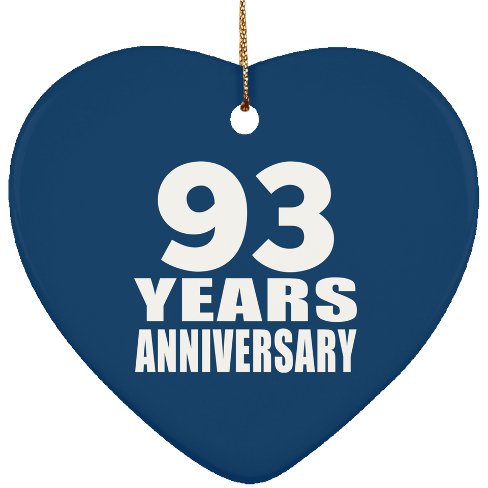 93rd Anniversary 93 Years - Heart Ornament
