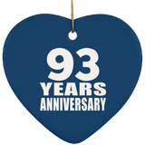 93rd Anniversary 93 Years - Heart Ornament