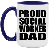 Proud Social Worker Dad - 15oz Accent Mug Purple