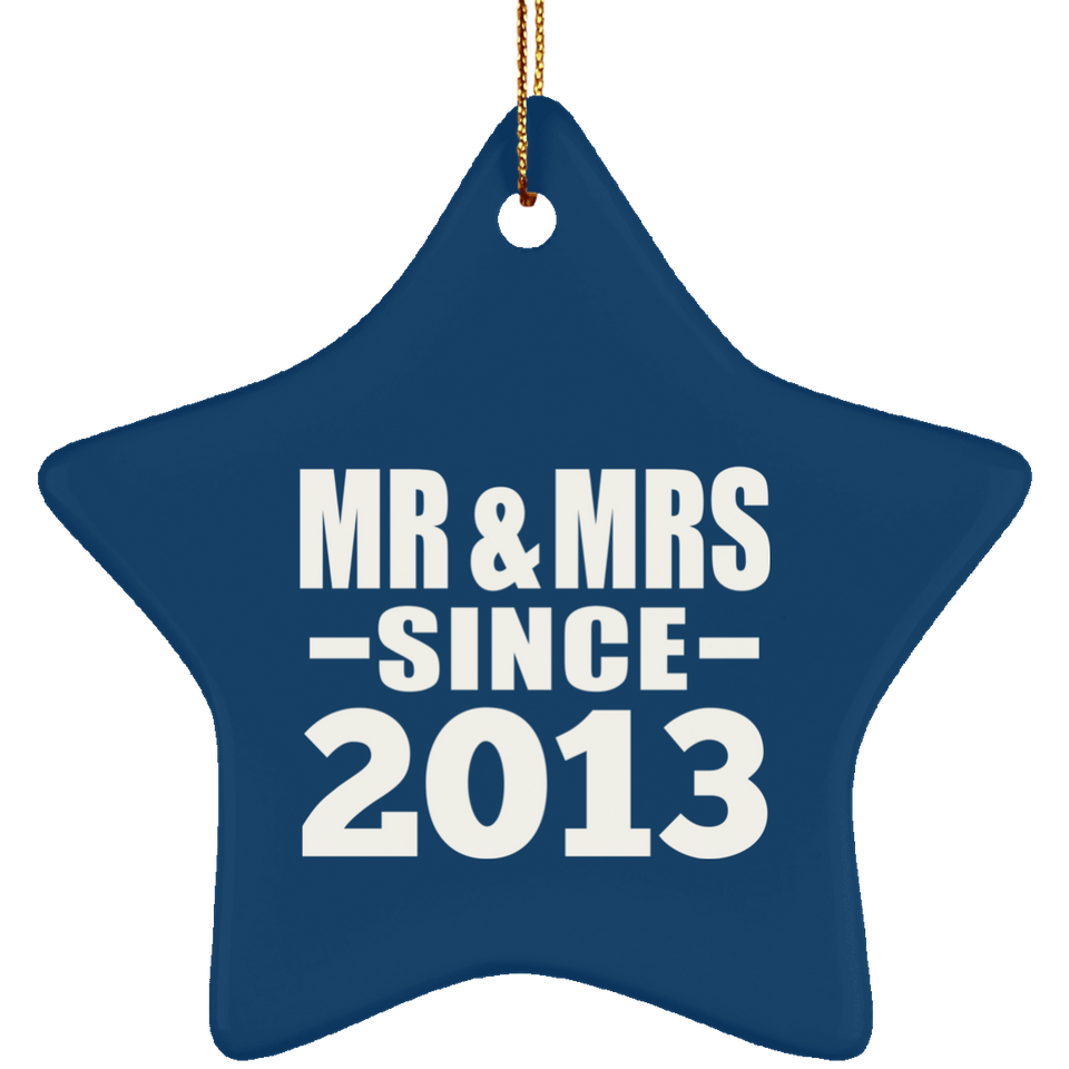 11th Anniversary Mr & Mrs Since 2013 - Star Ornament