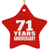71st Anniversary 71 Years - Star Ornament
