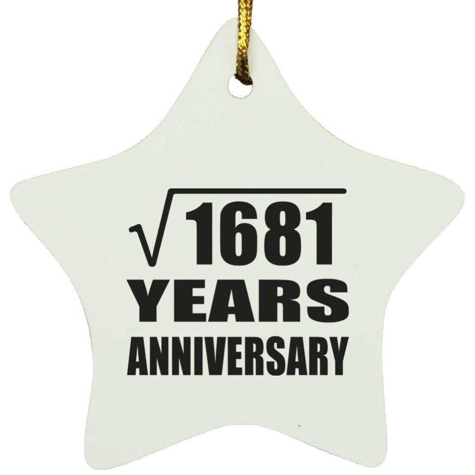 41st Anniversary Square Root of 1681 Years Anniversary - Star Ornament