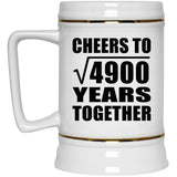 70th Anniversary Cheers To Square Root of 4900 Years Together - Beer Stein