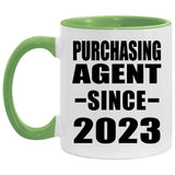 Purchasing Agent Since 2023 - 11oz Accent Mug Green