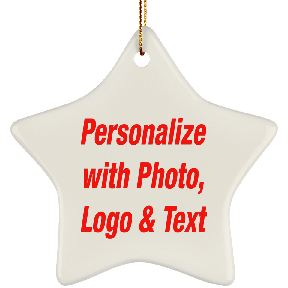 Personalized Custom Gift, Add Photo Logo Text Picture - Ceramic Ornament