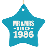 38th Anniversary Mr & Mrs Since 1986 - Star Ornament