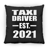 Taxi Driver Established EST. 2021 - Throw Pillow Black