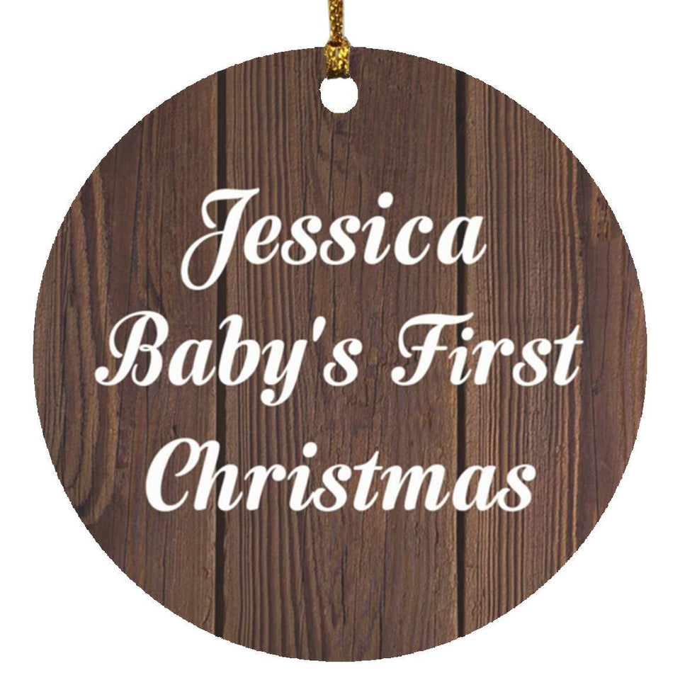 Jessica Baby's First Christmas - Circle Ornament D