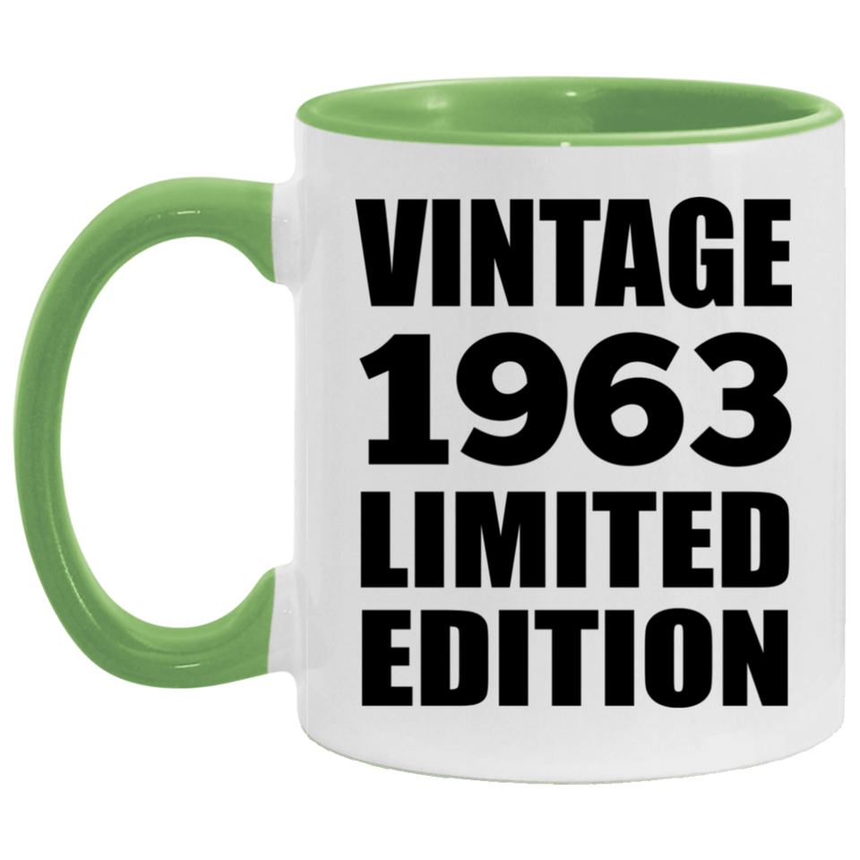 61st Birthday Vintage 1963 Limited Edition - 11oz Accent Mug Green