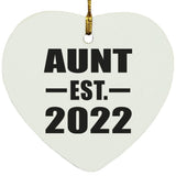Aunt Established EST. 2022 - Heart Ornament