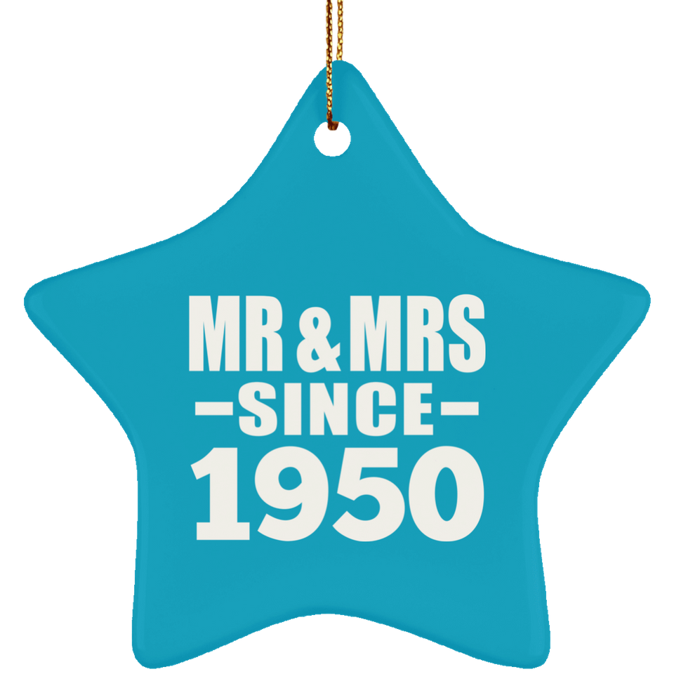 74th Anniversary Mr & Mrs Since 1950 - Star Ornament