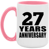 27th Anniversary 27 Years Anniversary - 15oz Accent Mug Pink