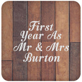 First Year As Mr & Mrs Burton - Drink Coaster E