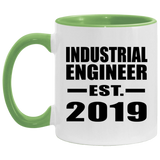 Industrial Engineer Established EST. 2019 - 11oz Accent Mug Green
