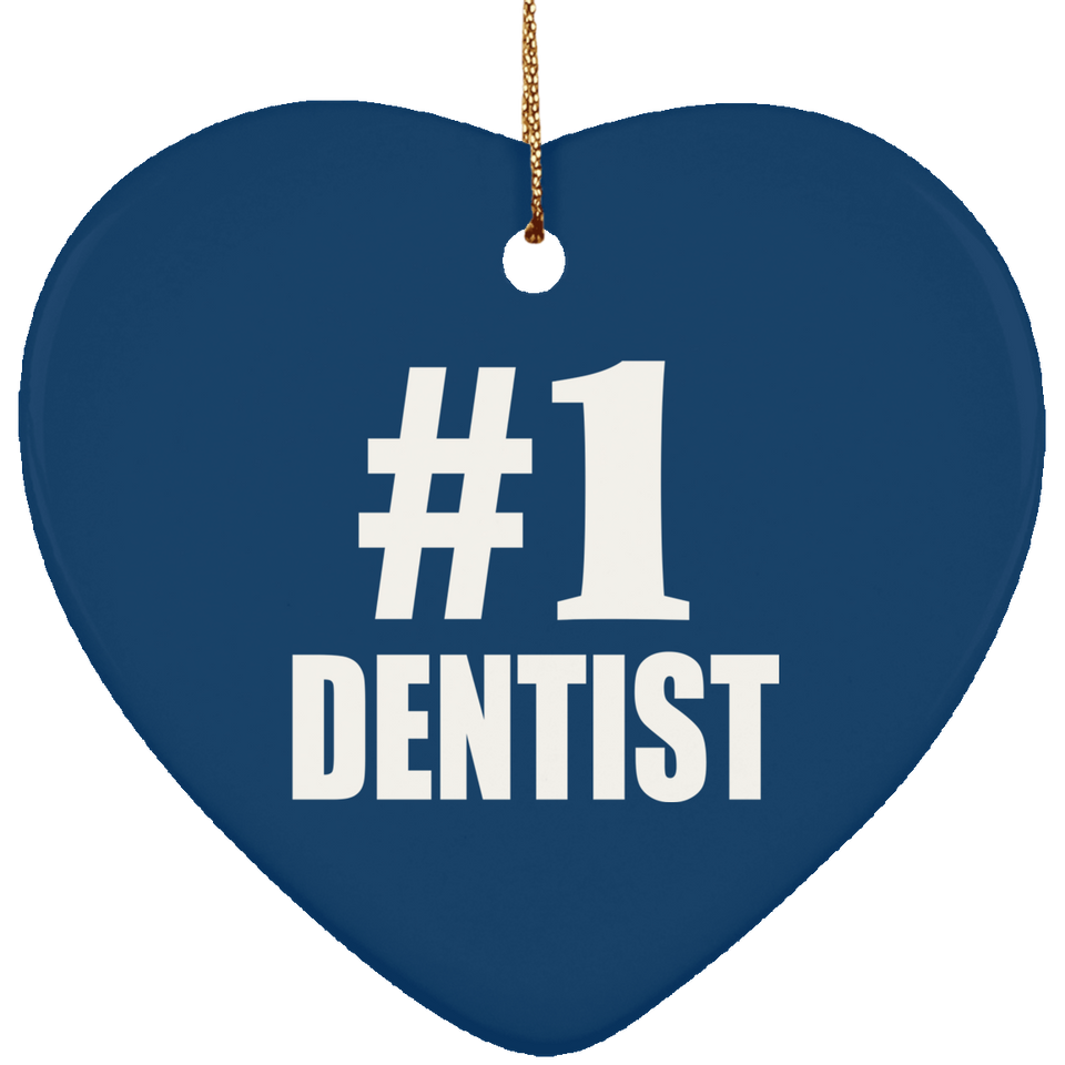 Number One #1 Dentist - Heart Ornament