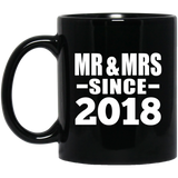 6th Anniversary Mr & Mrs Since 2018 - 11 Oz Coffee Mug Black