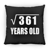 19th Birthday Square Root of 361 Years Old - Throw Pillow Black