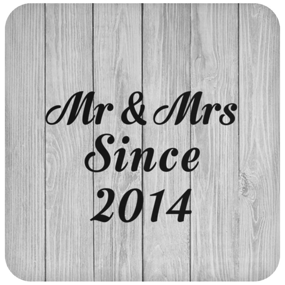10th Anniversary Mr & Mrs Since 2014 - Drink Coaster F