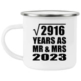 54th Anniversary Square Root of 2916 Years As Mr & Mrs 2023 - 12oz Camping Mug