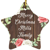 Merry Christmas Mills Family - Star Ornament A