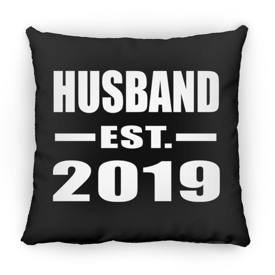 Husband Established EST. 2019 - Throw Pillow Black