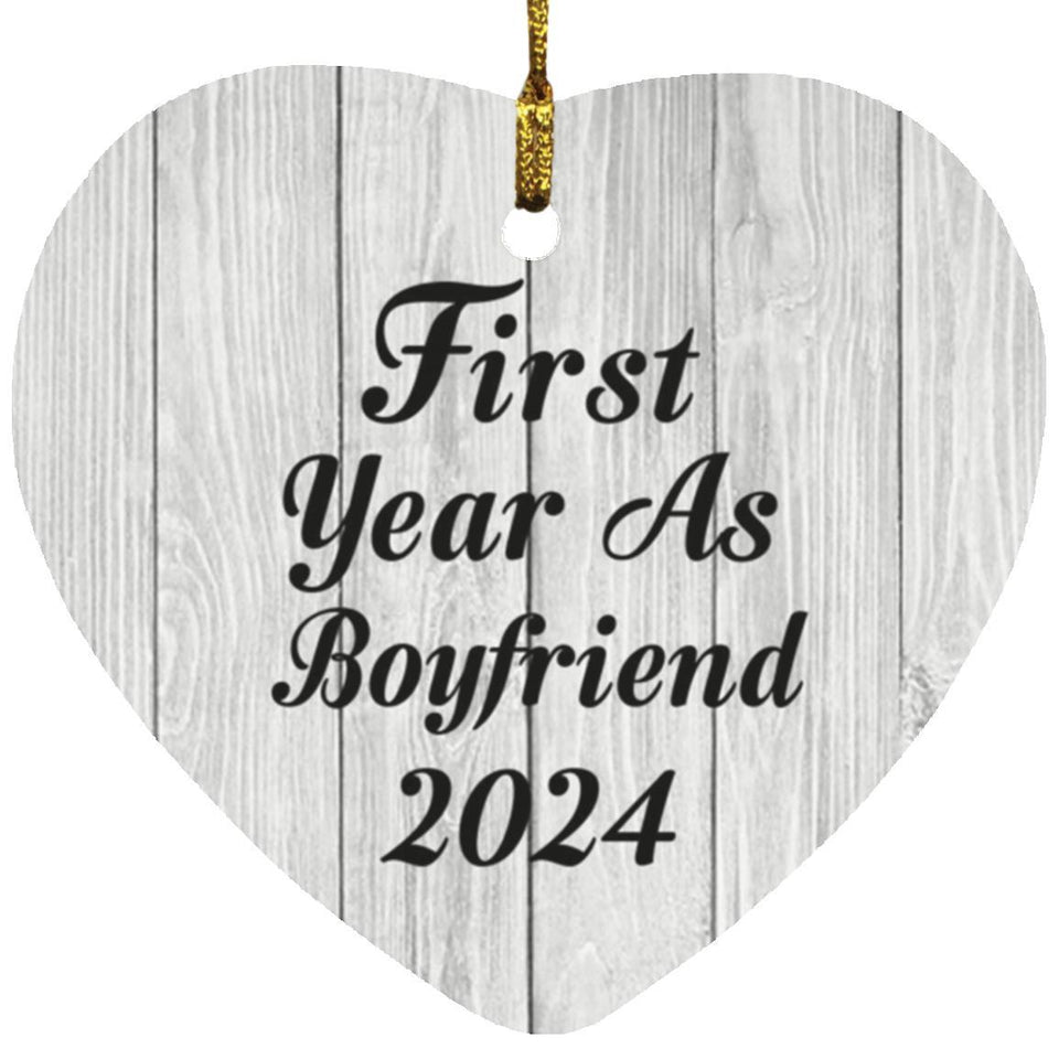 First Year As Boyfriend 2024 - Heart Ornament F