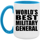 World's Best Military General - 15oz Accent Mug Blue