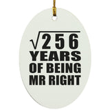 16th Anniversary Square Root of 256 Years of Being Mr Right - Oval Ornament