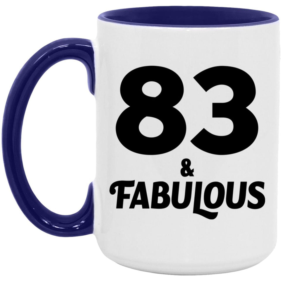 83rd Birthday 83 & Fabulous - 15oz Accent Mug Purple