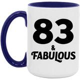 83rd Birthday 83 & Fabulous - 15oz Accent Mug Purple