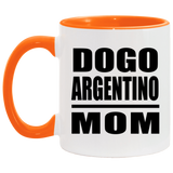Dogo Argentino Mom - 11oz Accent Mug Orange